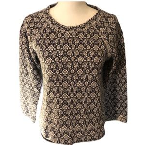 J Crew Dark Blue/White Cotton Top